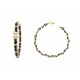 BOUCLES D'OREILLES CREOLES CHANEL LOGO CC CUIR ENTRELACE & DORE HOOP EARRINGS