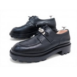 CHAUSSURES HERMES RICHELIEUS FIRST H2229457ZH 41 CUIR NOIR + BOITE SHOES 1480€
