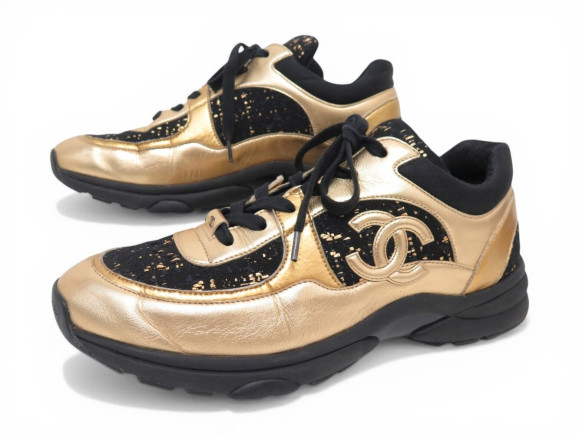 chaussures baskets chanel g34360 tennis trainer cc