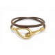 BRACELET HERMES JUMBO DOUBLE TOUR 17 COLLIER 38 CM EN CUIR BANGLE NECKLACE 340€