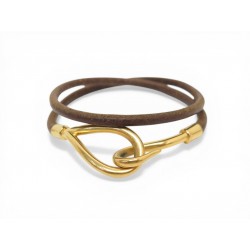 BRACELET HERMES JUMBO DOUBLE TOUR 17 COLLIER 38 CM EN CUIR BANGLE NECKLACE 340€