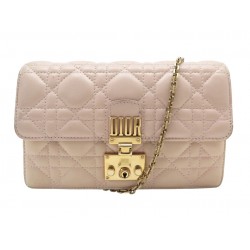 SAC A MAIN CHRISTIAN DIOR ADDICT WALLET POCHETTE CUIR ROSE BANDOULIERE 2500€