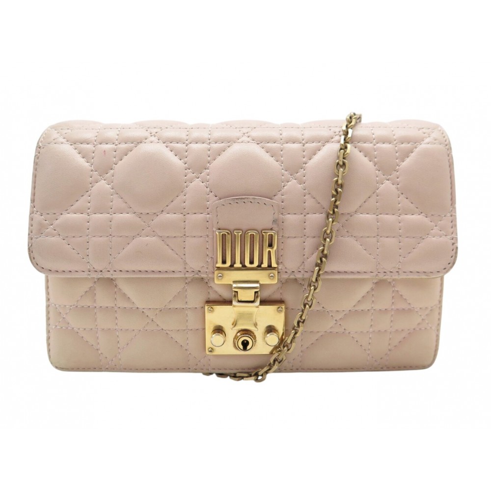SAC A MAIN CHRISTIAN DIOR ADDICT WALLET POCHETTE CUIR ROSE BANDOULIERE 2500€