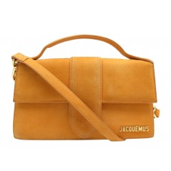 SAC A MAIN JACQUEMUS LE GRAND BAMBINO EN CUIR SUEDE ORANGE BANDOULIERE BAG 820€