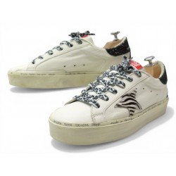 NEUF CHAUSSURES GOLDEN GOOSE HI STAR 41 BASKETS CUIR BLANC SNEAKERS SHOES 530€