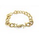 BRACELET YVES SAINT LAURENT CASSANDRE 851103 GOURMETTE METAL DORE BANGLE 550€