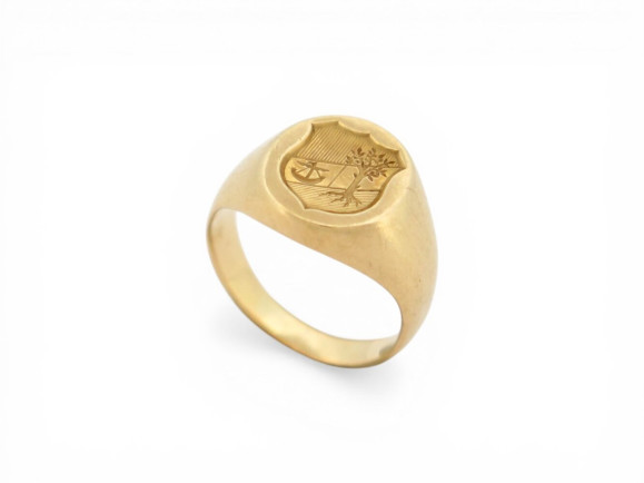 bague chevaliere de petit doigt armoirie t44 or jaune