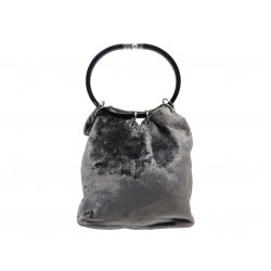 VINTAGE SAC A MAIN GUCCI SEAU TOM FORD 1999 VELOURS GRIS BUCKET HAND BAG 1700€
