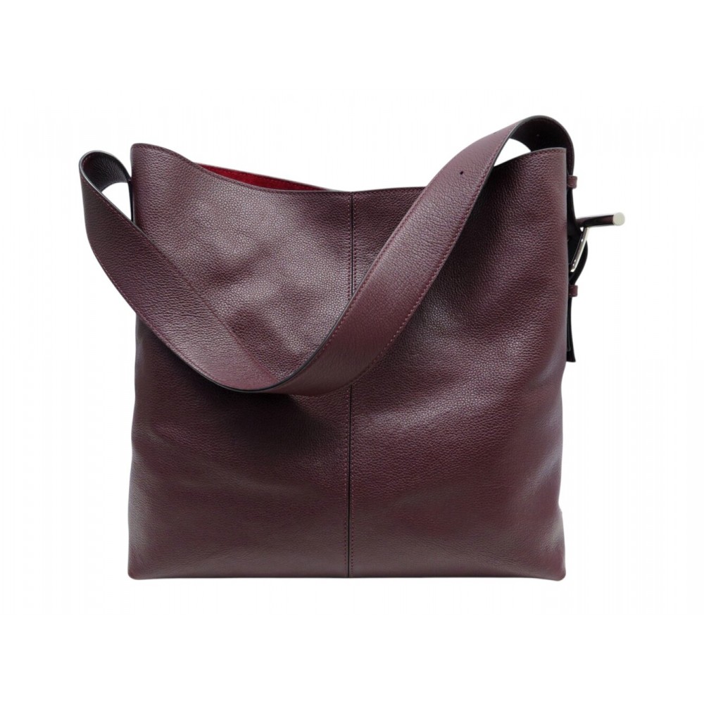 SAC A MAIN ALEXANDER MCQUEEN T-BAR SLING EN CUIR GRAINE BORDEAUX HAND BAG 2300€