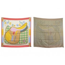 NEUF FOULARD HERMES DOUBLE FACE TAPIS DE SELLE H904040S CARRE 90 CM SCARF 710€