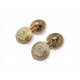 VINTAGE BOUTONS DE MANCHETTES CHANEL LOGO CC ROND EN METAL DORE GOLDEN CUFFLINKS
