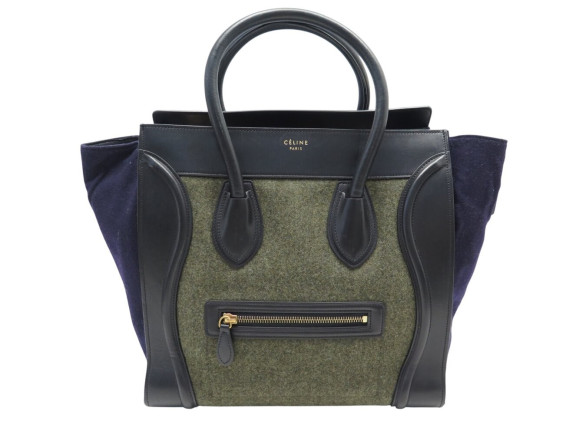 sac a main celine luggage medium cuir daim flanel noir