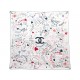 NEUF FOULARD CHANEL TWILL LOVE COCO LOGO CC CAMELIA CARRE 90 EN SOIE SCARF 530€