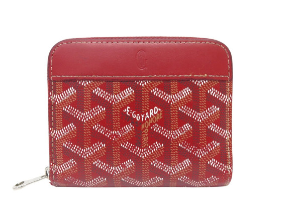 portefeuille goyard matignon en toile rouge porte
