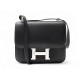 SAC A MAIN HERMES CONSTANCE 24 EN CUIR SWIFT NOIR PALLADIE 2015 BANDOULIERE BAG