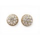 NEUF VINTAGE BOUCLES D'OREILLES YVES SAINT LAURENT DEMI SPHERE STRASS EARRINGS