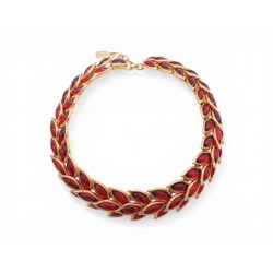 VINTAGE COLLIER YVES SAINT LAURENT LAGARDERE 1980 GOOSSENS ROUGE RUBIS NECKLACE