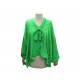 CHEMISE BALENCIAGA 595072 BLOUSE COL LAVALLIERE LOGO SOIE 36 38 S M SHIRT 1690€