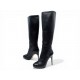 BOTTES A TALONS CHRISTIAN DIOR KARENINE CUIR NOIR 37 + BOITE POCHON BOOTS 1490€