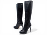 bottes a talons christian dior karenine cuir noir 37