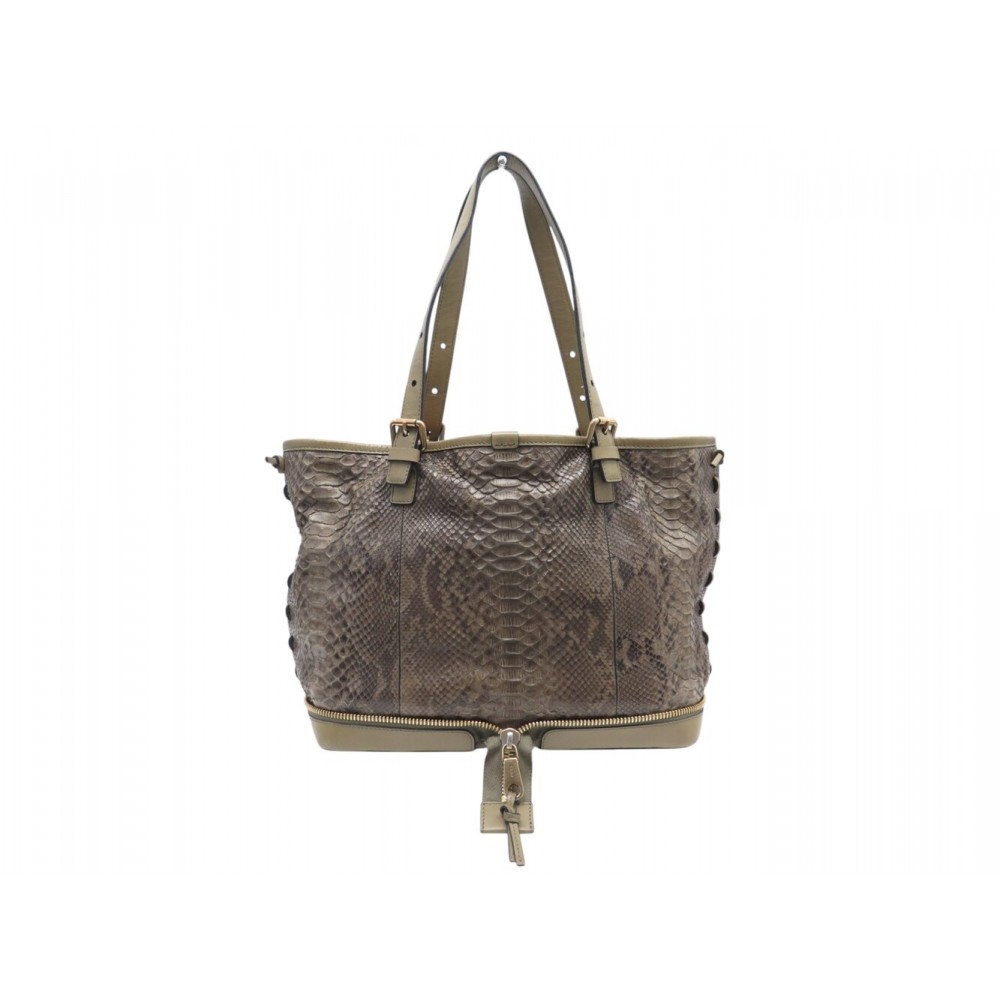 NEUF SAC A MAIN CHLOE EN CUIR DE PYTHON CABAS FERMETURE ECLAIR TOTE BAG 2990€