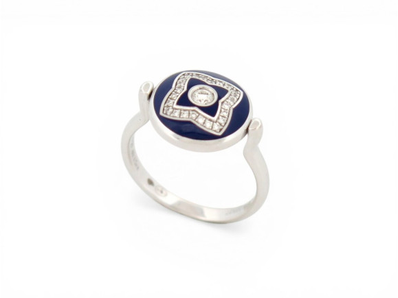 bague de beers lotus enchante t53 en or blanc 18k