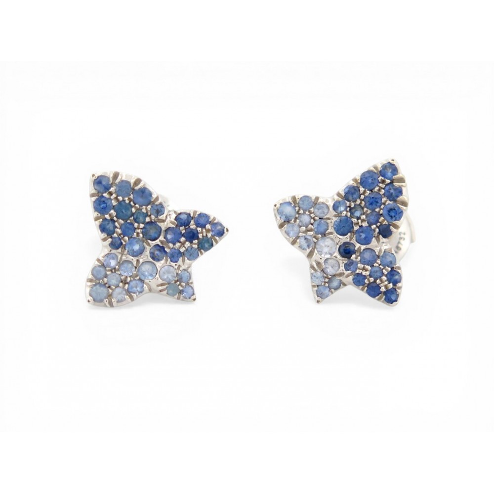 BOUCLES D'OREILLES MAUBOUSSIN TU ES LA SUBLIME FLEUR DE MA VIE OR & SAPHIR 9510€