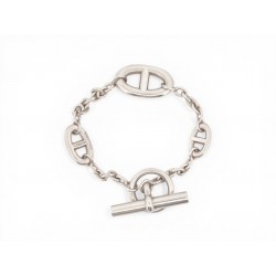 BRACELET HERMES H104567B CHAINE D'ANCRE FARANDOLE 15 CM EN ARGENT MASSIF + BOITE