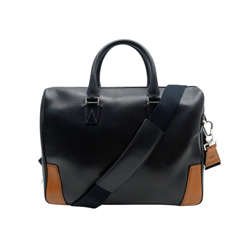 SACOCHE JM WESTON GRAND ANGLE CARTABLE CUIR BANDOULIERE LEATHER BRIEFCASE 2250€