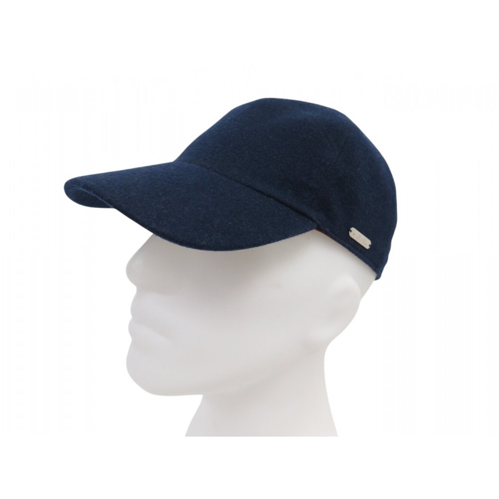 NEUF CASQUETTE DE BASEBALL LORO PIANA M 57 EN CACHEMIRE BLEUE CASHMERE CAP 520€