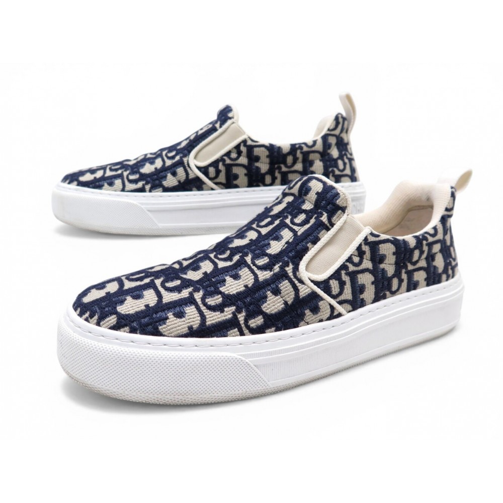 CHAUSSURES BASKETS CHRISTIAN DIOR SOLAR TOILE OBLIQUE KCK298OBE 38.5 BLEU 990€
