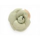 VINTAGE BROCHE CHANEL CAMELIA MONTAIGNE EN CUIR VERT LEATHER FLOWER BROOCH 690€