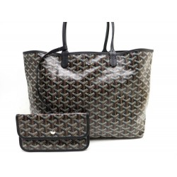 NEUF SAC A MAIN GOYARD SAINT LOUIS PM CABAS EPAULE TOILE NOIR POCHETTE TOTE BAG