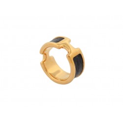 NEUF BAGUE HERMES OLYMPE PM H500058FC8955 S T52 CUIR VEAU NOIR & DORE RING 350€