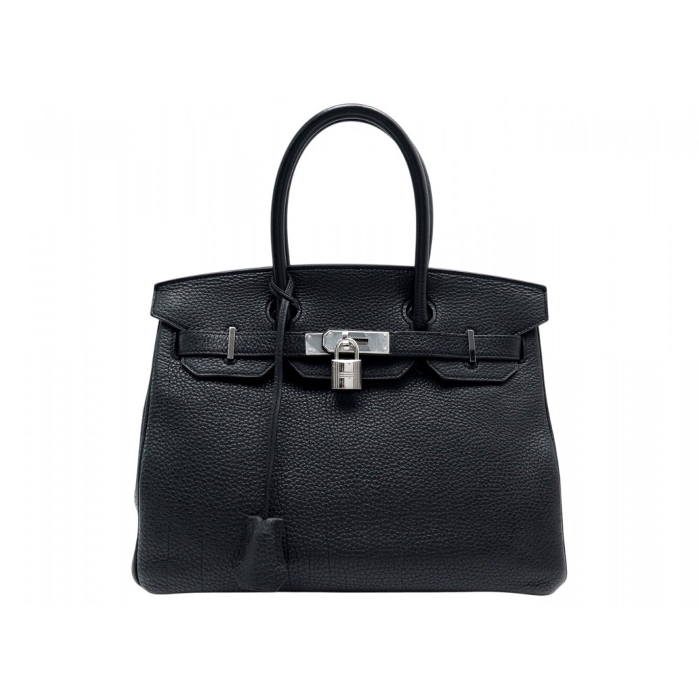 NEUF SAC A MAIN HERMES BIRKIN 30 EN CUIR TOGO NOIR ATTRIBUTS ACIER PALLADIE BAG