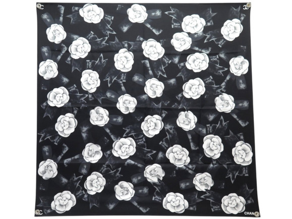 foulard chanel twill camelia carre 90 en soie