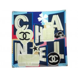 NEUF FOULARD CHANEL COEUR LOGO CC SAC TIMELESS CARRE 90 TWILL DE SOIE SCARF 530€