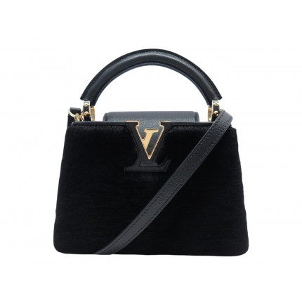 NEUF SAC A MAIN LOUIS VUITTON CAPUCINES MINI CUIR & VISON BANDOULIERE BAG 7700€