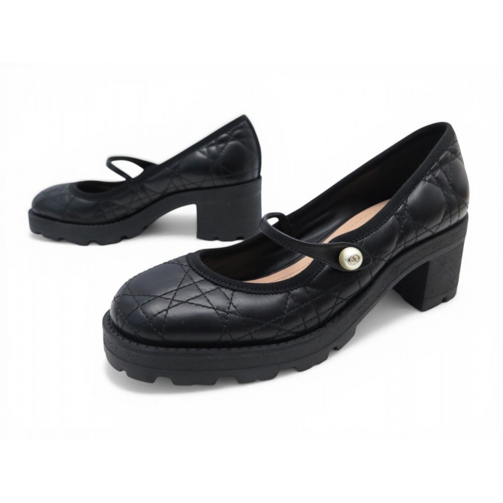 NEUF CHAUSSURES CHRISTIAN DIOR BALLERINE BALLET-D 37 KDB892CQC CUIR CANNAGE 950€