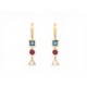 NEUF BOUCLES D'OREILLES POIRAY CREOLES LOLITA EN OR JAUNE PIERRES EARRINGS 2060€