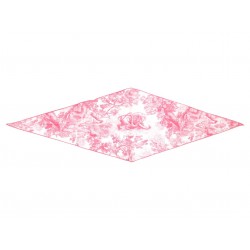 NEUF FOULARD LOSANGE CHRISTIAN DIOR DIAMOND TOILE DE JOUY SAUVAGE SOIE ROSE 290€
