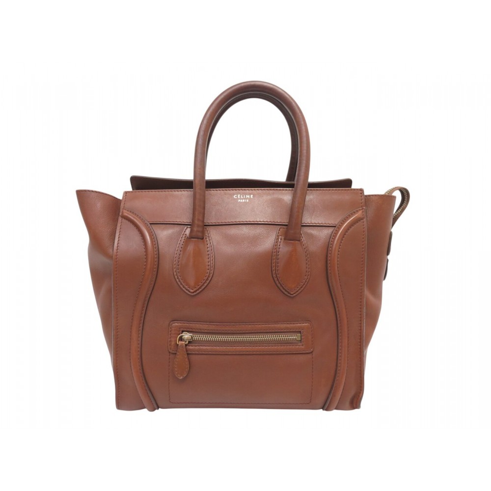 SAC A MAIN CELINE LUGGAGE MEDIUM EN CUIR MARRON BROWN LEATHER HAND BAG 2600€