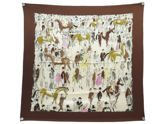foulard hermes paddock par jean louis clerc en soie