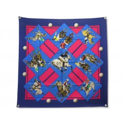 VINTAGE FOULARD HERMES MONDE DU POLO CUP PALM BEACH CRISSEY 1987 SOIE SCARF 580€