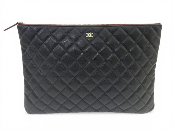  sac chanel pochette zippee classique cuir caviar
