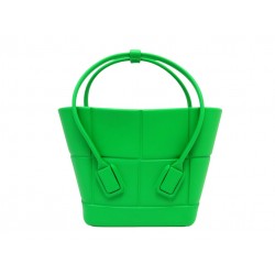 NEUF SAC A MAIN CABAS BOTTEGA VENETA ARCO MINI EN CAOUTCHOUC VERT + POCHON 800€