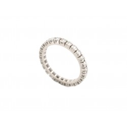 BAGUE ALLIANCE AMERICAINE T53 PAVAGE COMPLET 26 DIAMANTS 1.1CT OR BLANC 18K RING