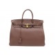 SAC A MAIN HERMES BIRKIN 40 EN CUIR TOGO MARRON DE 2013 ATTRIBUTS DORES HAND BAG