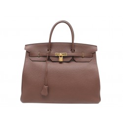 SAC A MAIN HERMES BIRKIN 40 EN CUIR TOGO MARRON DE 2013 ATTRIBUTS DORES HAND BAG