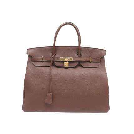 SAC A MAIN HERMES BIRKIN 40 EN CUIR TOGO MARRON DE 2013 ATTRIBUTS DORES HAND BAG